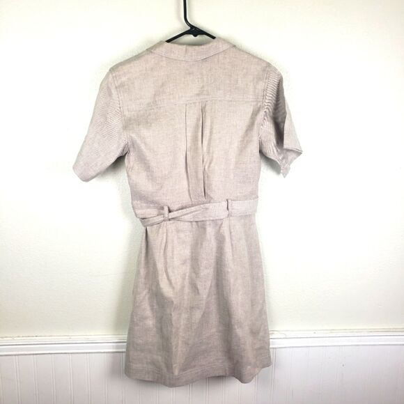 Women's Banana Republic Linen Blend Button-Down Elegant Beige Stylish Dress Sz 6 - Picture 2 of 9